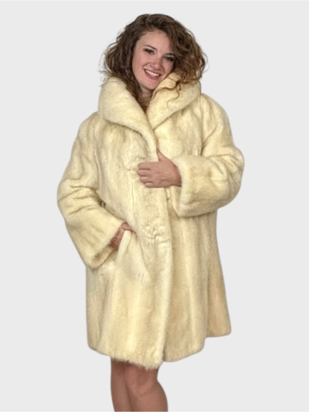 Brown shadow vintage mink jacket